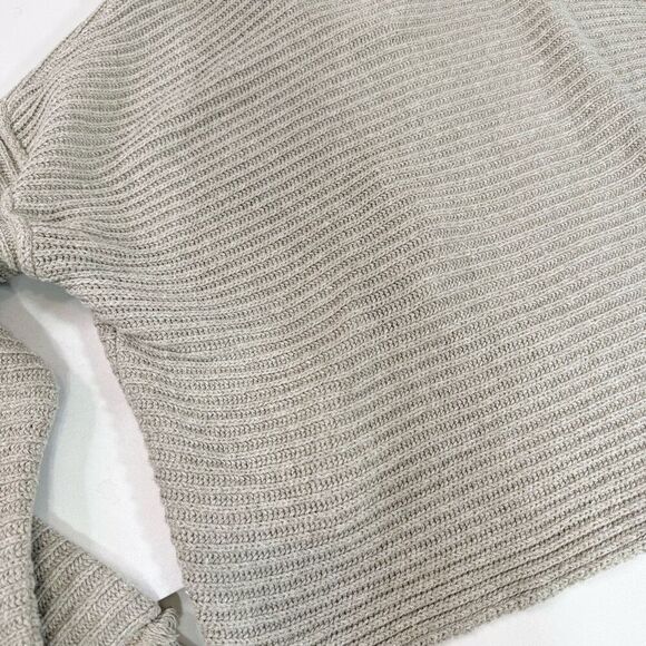 Free People Sweater Womens Small Tan Marlie Deep V-Neck Ribbed Knit Long Sleeve - Picture 9 of 12